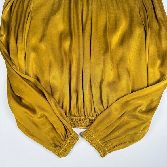 Bella Dahl Yellow Gold Long Sleeve Blouse Top Size Large - Picture 9 of 14